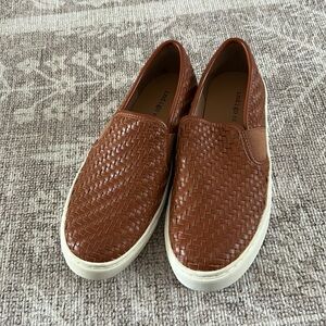 Slide on woven shoes